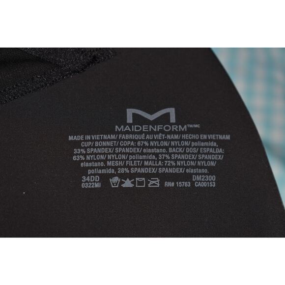 MAIDENFORM NEW $48 DreamWire Convertible T-Shirt Bra Underwire Black‎ 34DD - Picture 3 of 3